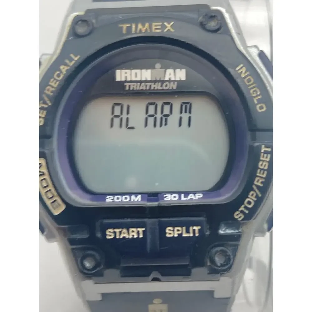 Timex Ironman Triathlon Shock Mens Digital Sport Watch 30 Lap WR 200m Adjustable